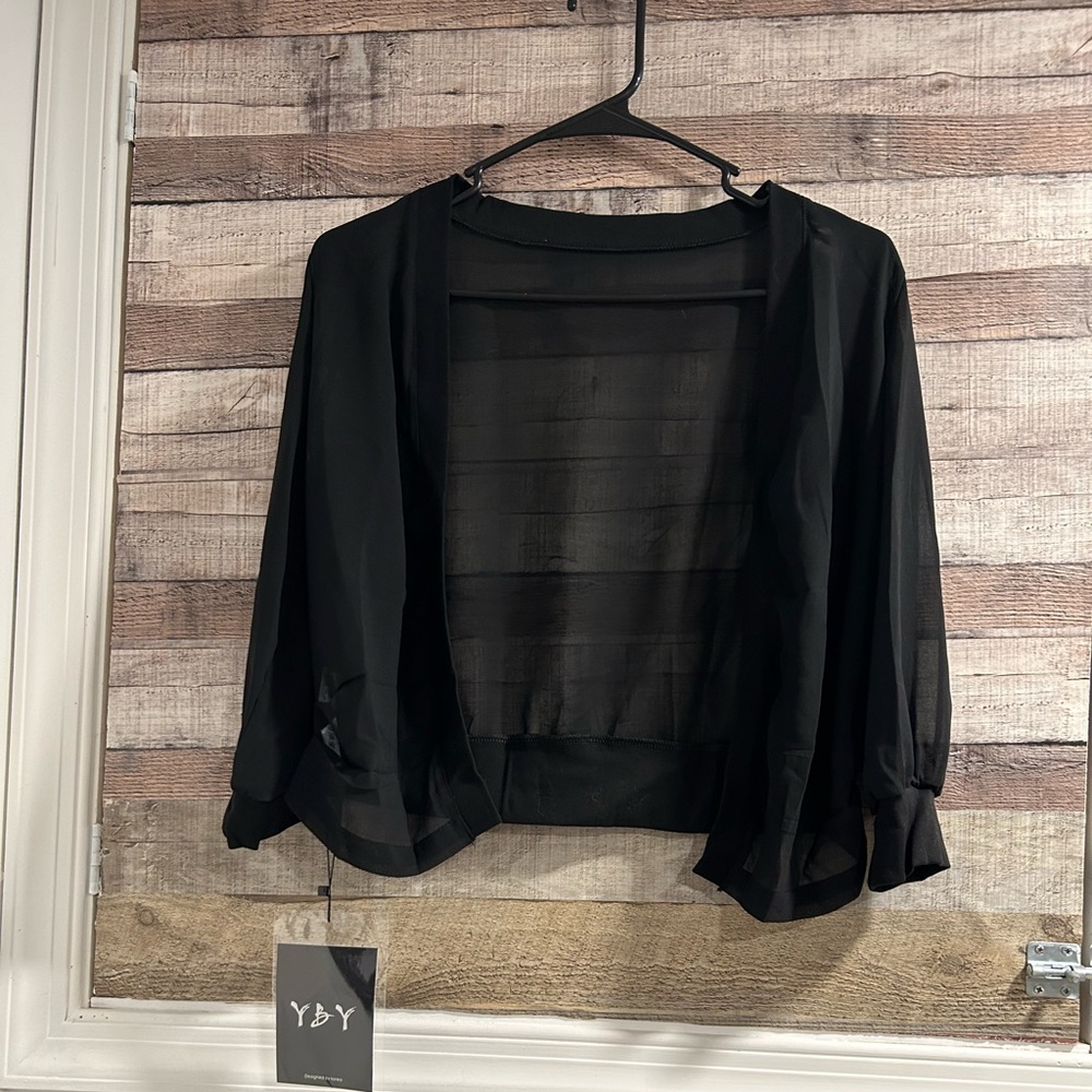 NWT YBY Open Front Cropped Suit Jackets Stylish Cardigan